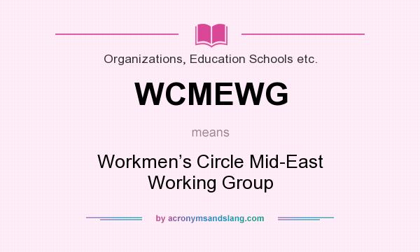 What does WCMEWG mean? It stands for Workmen’s Circle Mid-East Working Group