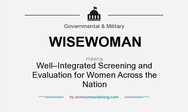 What does WISEWOMAN mean? It stands for Well–Integrated Screening and Evaluation for Women Across the Nation