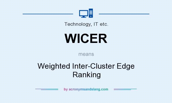 What does WICER mean? It stands for Weighted Inter-Cluster Edge Ranking