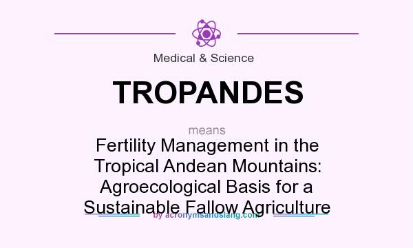 What does TROPANDES mean? It stands for Fertility Management in the Tropical Andean Mountains: Agroecological Basis for a Sustainable Fallow Agriculture