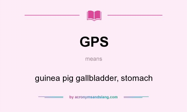 What does GPS mean? It stands for guinea pig gallbladder, stomach