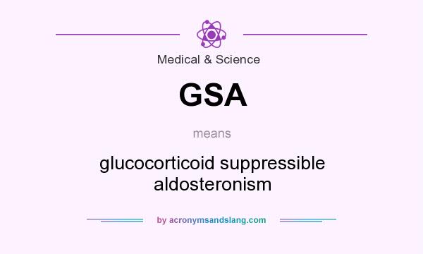 What does GSA mean? It stands for glucocorticoid suppressible aldosteronism