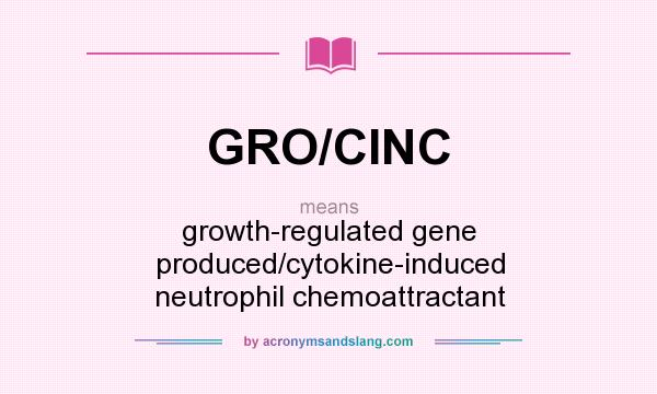 What does GRO/CINC mean? It stands for growth-regulated gene produced/cytokine-induced neutrophil chemoattractant