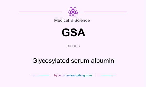 What does GSA mean? It stands for Glycosylated serum albumin