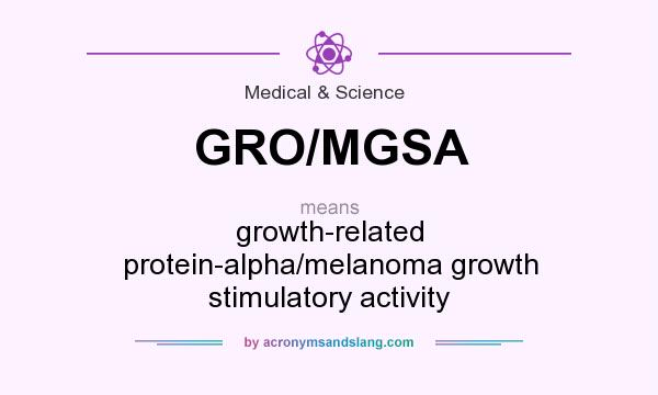 What does GRO/MGSA mean? It stands for growth-related protein-alpha/melanoma growth stimulatory activity