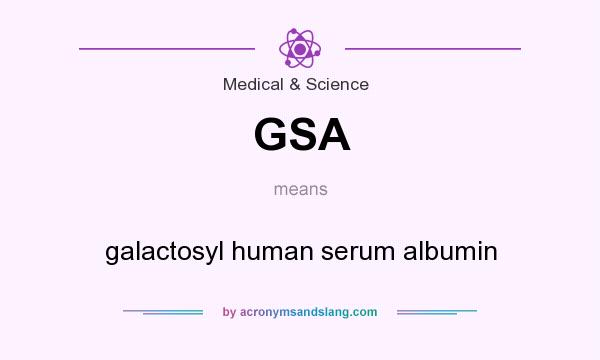 What does GSA mean? It stands for galactosyl human serum albumin