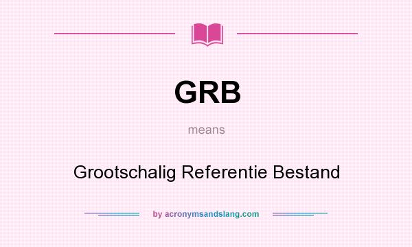 What does GRB mean? It stands for Grootschalig Referentie Bestand