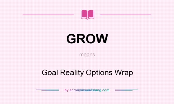 What does GROW mean? It stands for Goal Reality Options Wrap