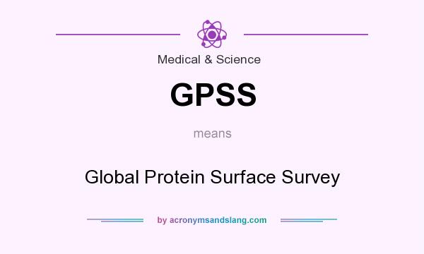 What does GPSS mean? It stands for Global Protein Surface Survey