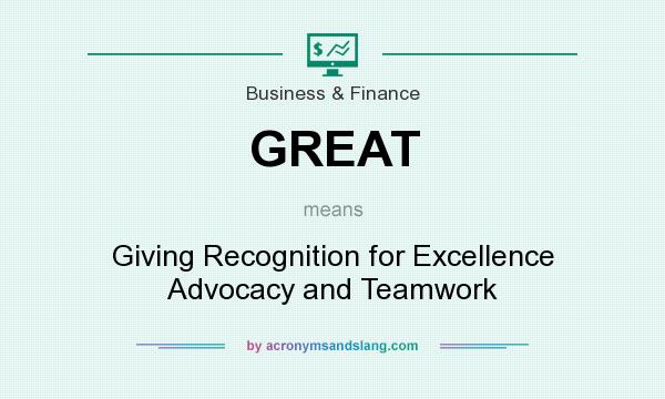 What does GREAT mean? It stands for Giving Recognition for Excellence Advocacy and Teamwork