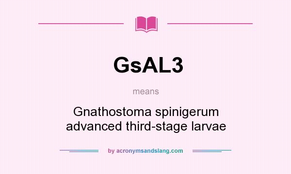 What does GsAL3 mean? It stands for Gnathostoma spinigerum advanced third-stage larvae