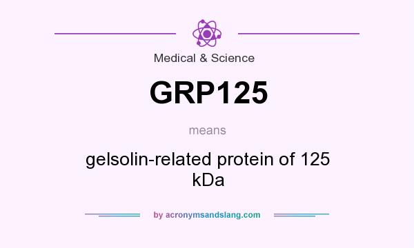 What does GRP125 mean? It stands for gelsolin-related protein of 125 kDa