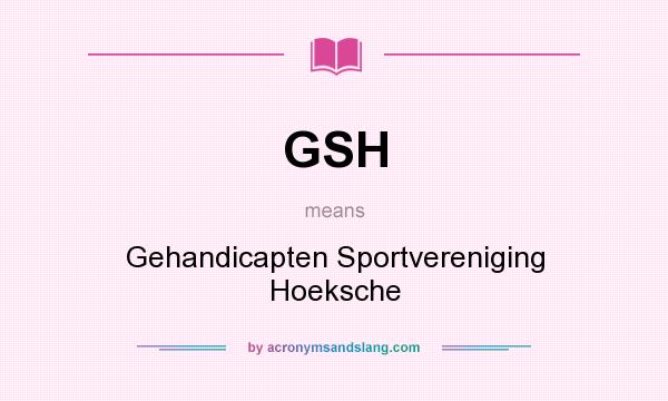 What does GSH mean? It stands for Gehandicapten Sportvereniging Hoeksche