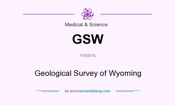 What does GSW mean? It stands for Geological Survey of Wyoming