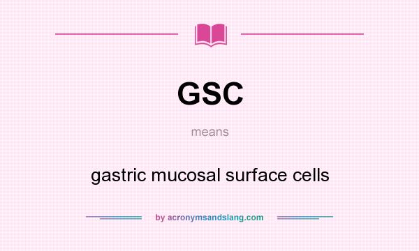 What does GSC mean? It stands for gastric mucosal surface cells