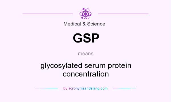 What does GSP mean? It stands for glycosylated serum protein concentration