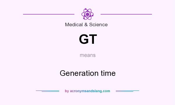 What does GT mean? It stands for Generation time