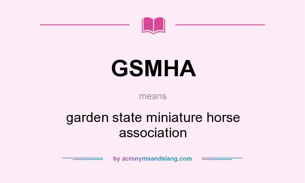 What does GSMHA mean? It stands for garden state miniature horse association