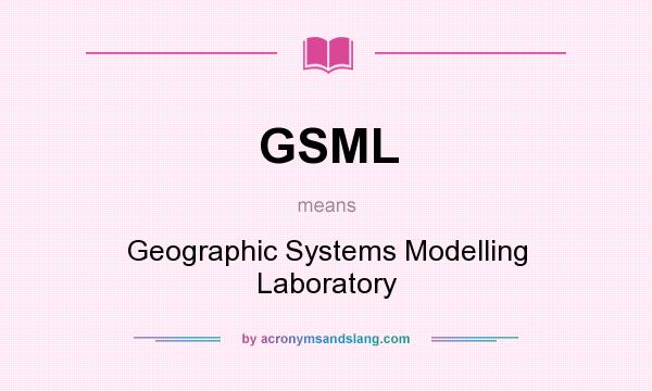 What does GSML mean? It stands for Geographic Systems Modelling Laboratory