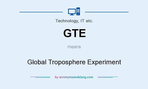 What does GTE mean? It stands for Global Troposphere Experiment