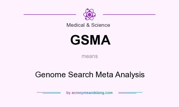 What does GSMA mean? It stands for Genome Search Meta Analysis