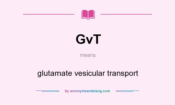 What does GvT mean? It stands for glutamate vesicular transport