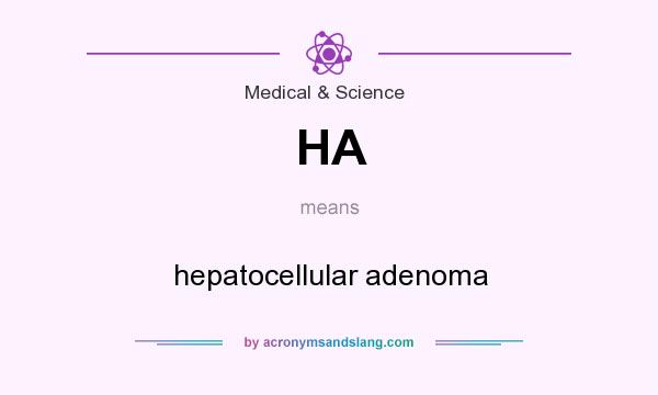 What does HA mean? It stands for hepatocellular adenoma