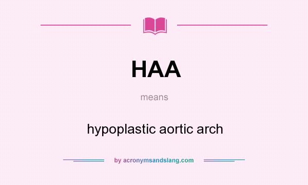 What does HAA mean? It stands for hypoplastic aortic arch