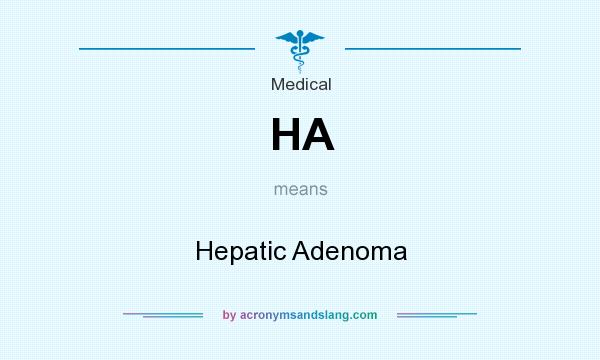 What does HA mean? It stands for Hepatic Adenoma