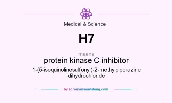 What does H7 mean? It stands for protein kinase C inhibitor 1-(5-isoquinolinesulfonyl)-2-methylpiperazine dihydrochloride