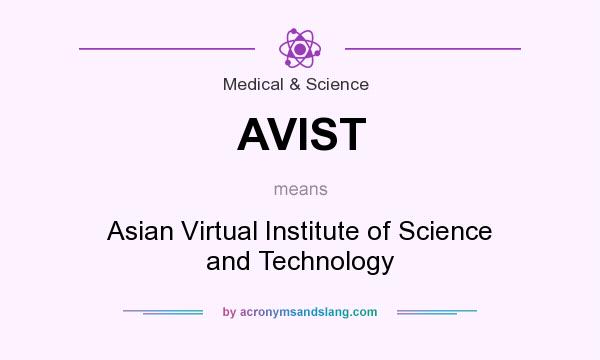 What does AVIST mean? It stands for Asian Virtual Institute of Science and Technology