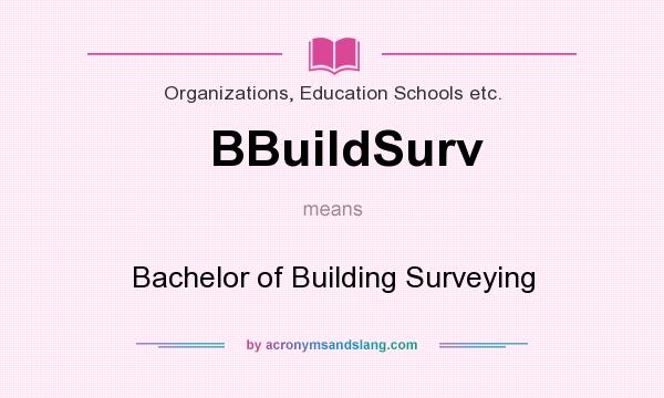 What does BBuildSurv mean? It stands for Bachelor of Building Surveying