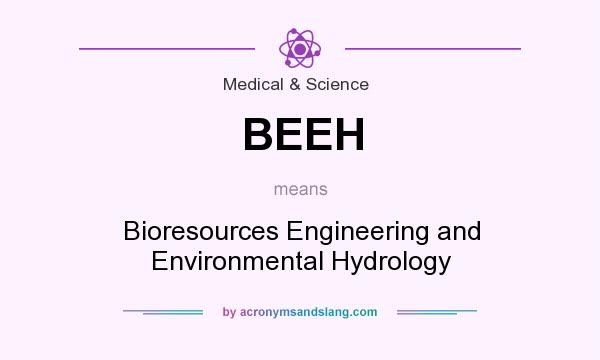 What does BEEH mean? It stands for Bioresources Engineering and Environmental Hydrology