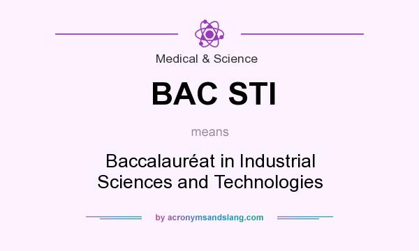 What does BAC STI mean? It stands for Baccalauréat in Industrial Sciences and Technologies