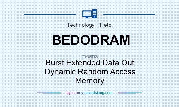 What does BEDODRAM mean? It stands for Burst Extended Data Out Dynamic Random Access Memory