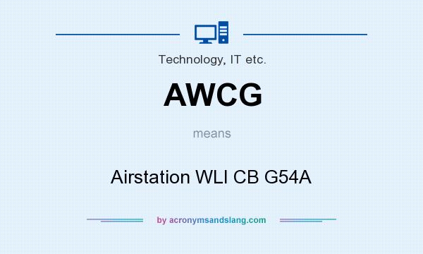 What does AWCG mean? It stands for Airstation WLI CB G54A