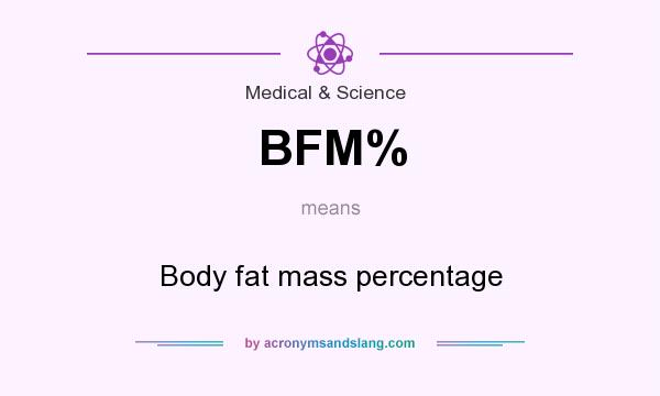 What does BFM% mean? It stands for Body fat mass percentage
