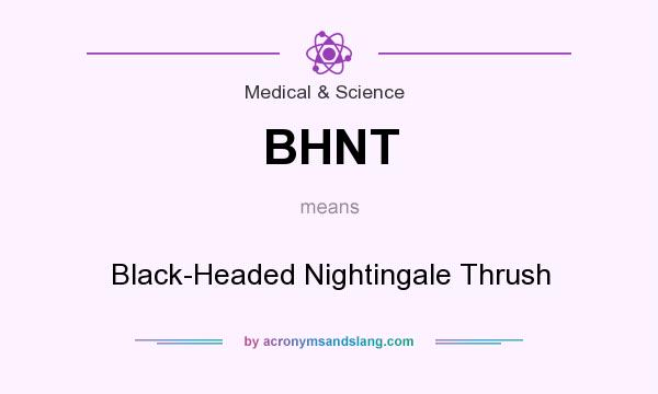 What does BHNT mean? It stands for Black-Headed Nightingale Thrush