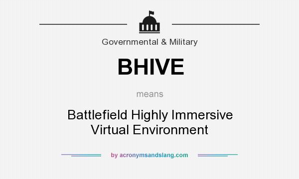 What does BHIVE mean? It stands for Battlefield Highly Immersive Virtual Environment