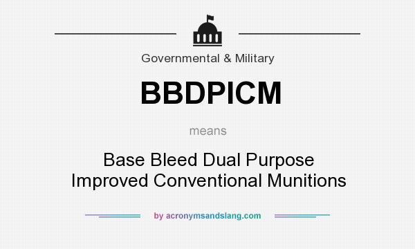 What does BBDPICM mean? It stands for Base Bleed Dual Purpose Improved Conventional Munitions