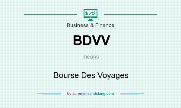 What does BDVV mean? It stands for Bourse Des Voyages