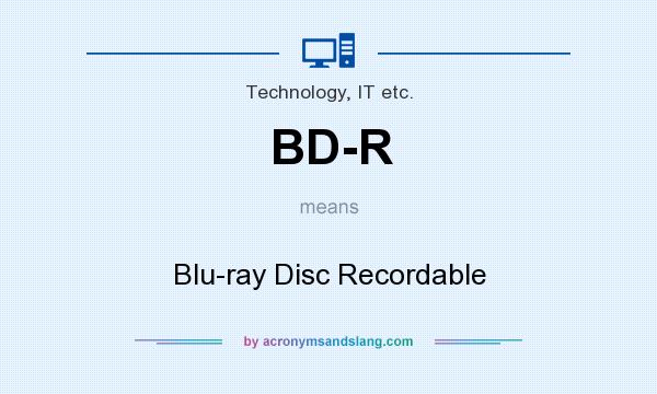 What does BD-R mean? It stands for Blu-ray Disc Recordable