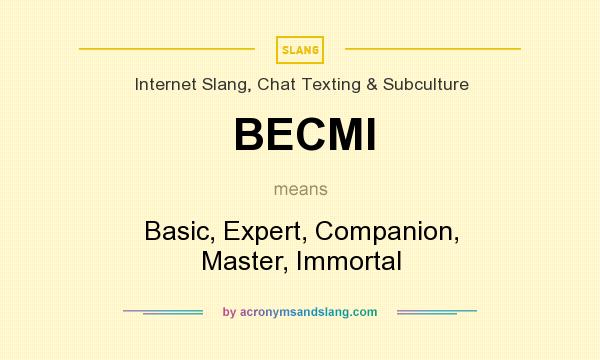 What does BECMI mean? It stands for Basic, Expert, Companion, Master, Immortal