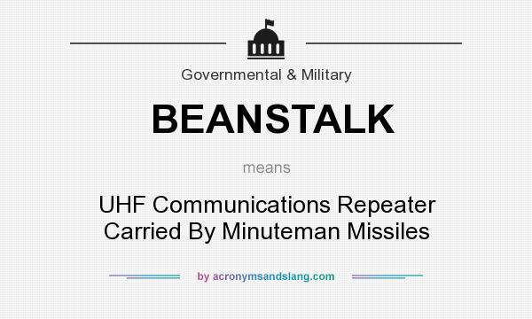 What does BEANSTALK mean? It stands for UHF Communications Repeater Carried By Minuteman Missiles