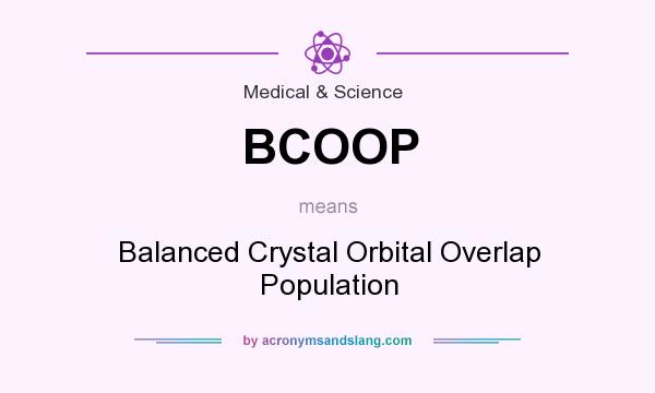 What does BCOOP mean? It stands for Balanced Crystal Orbital Overlap Population
