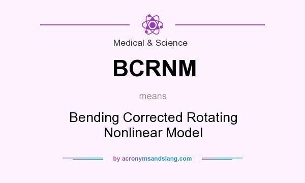 What does BCRNM mean? It stands for Bending Corrected Rotating Nonlinear Model