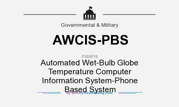 What does AWCIS-PBS mean? It stands for Automated Wet-Bulb Globe Temperature Computer Information System-Phone Based System