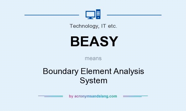 What does BEASY mean? It stands for Boundary Element Analysis System