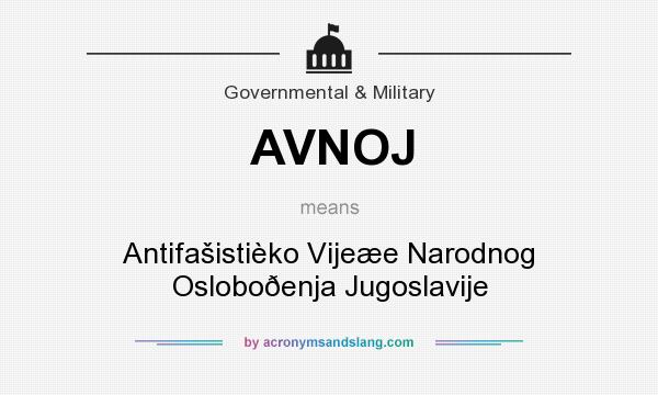 What does AVNOJ mean? It stands for Antifašistièko Vijeæe Narodnog Osloboðenja Jugoslavije