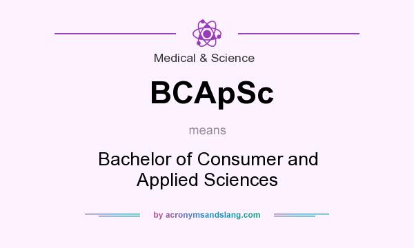 What does BCApSc mean? It stands for Bachelor of Consumer and Applied Sciences